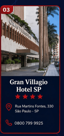 Gran Villagio Hotel SP — Rua Martins Fontes, 330, São Paulo - SP